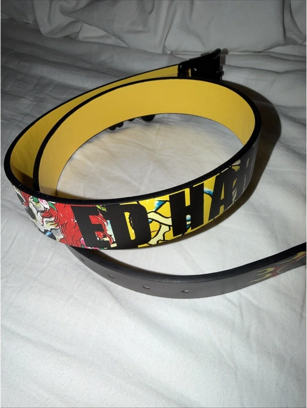 YELLOW NWT Y2K Ed Hardy REVERSIBLE Men’s belt